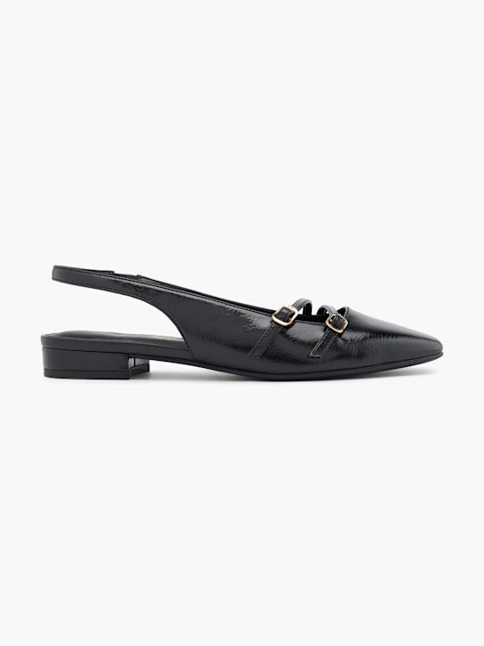balet stanovi na ravnim potplatima graceland slingback crne boje deichmann