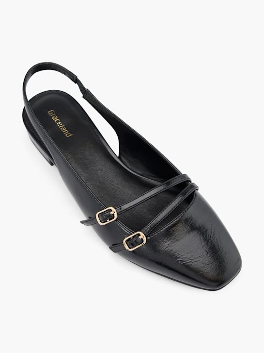 balet stanovi na ravnim potplatima graceland slingback crne boje deichmann
