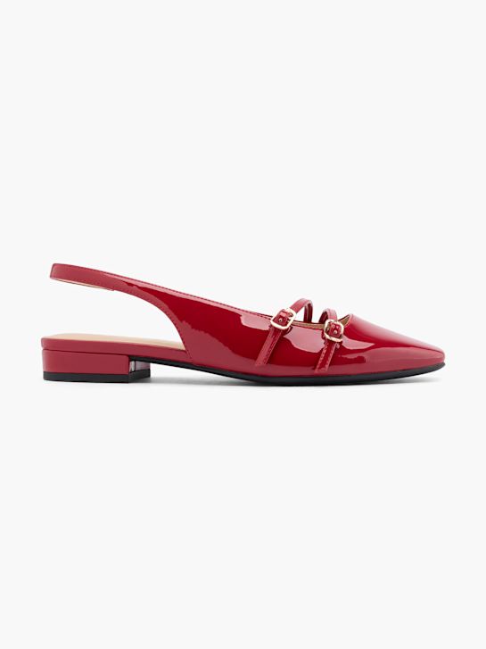 balet stanovi na ravnim potplatima graceland slingback crvene boje deichmann