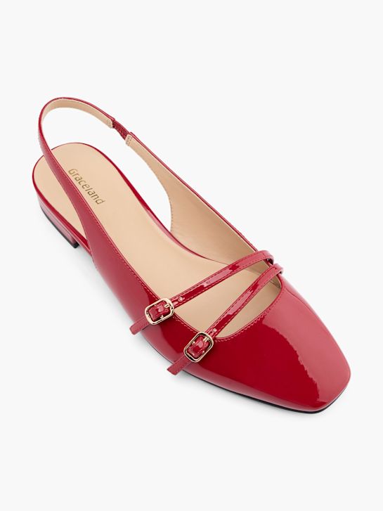 balet stanovi na ravnim potplatima graceland slingback crvene boje deichmann