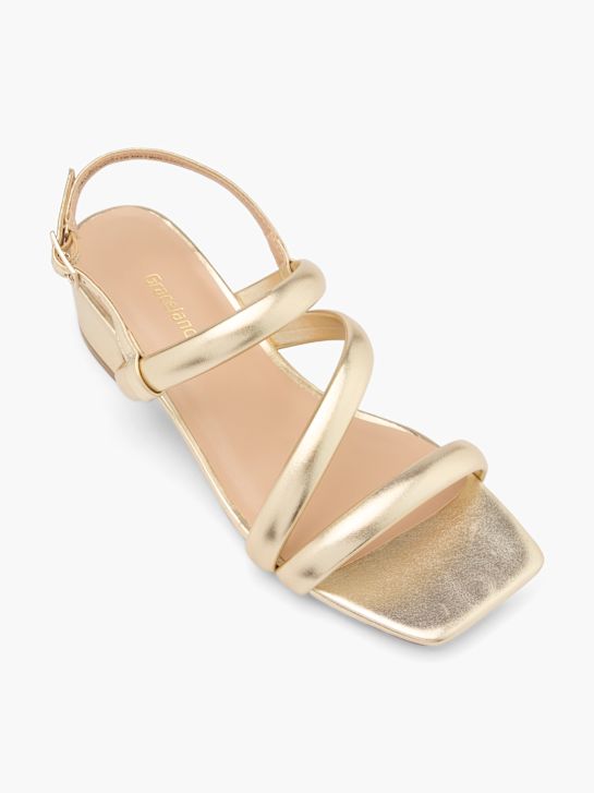 zlatne sandale na petu graceland deichmann