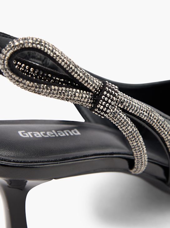 sandale na petu graceland crne boje deichmann