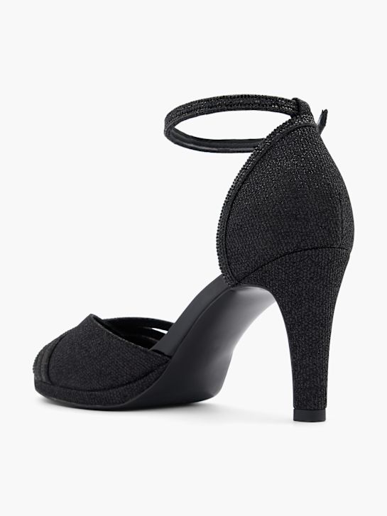 sandale na petu graceland crne boje deichmann