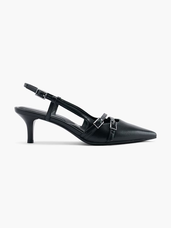 Подиумная босоножка na visoku petu crne boje deichmann