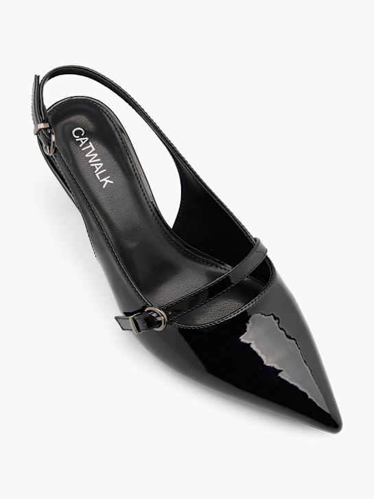 Подиумная босоножка na visoku petu crne boje deichmann