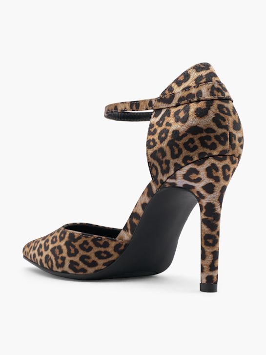 smeđe štikle s remenčićima za modnu pistu deichmann