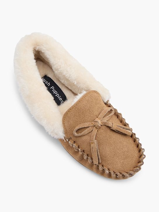pliš papuče hush puppies bež boje deichmann
