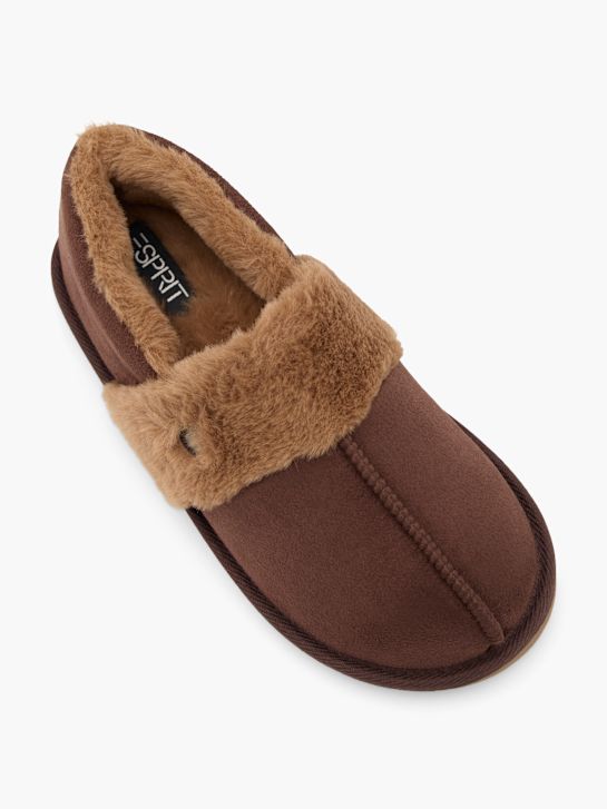 pliš papuče esprit smeđe boje deichmann