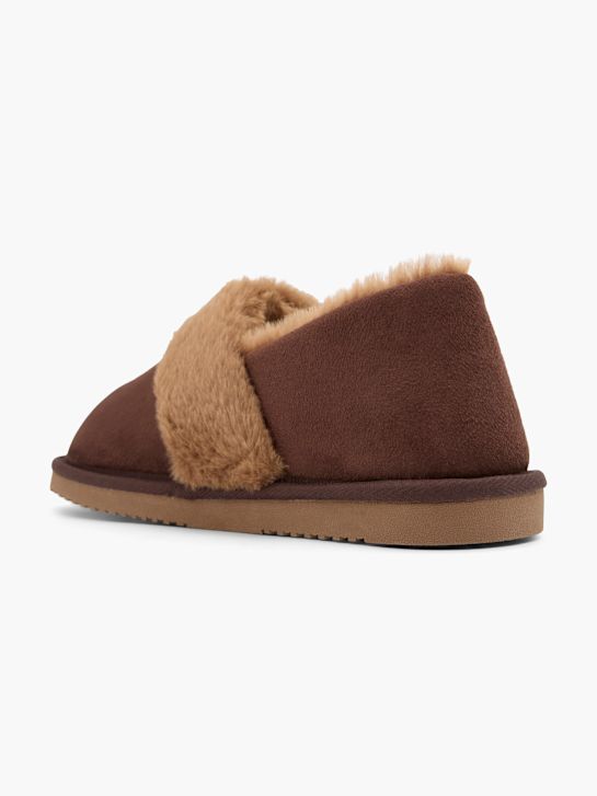 pliš papuče esprit smeđe boje deichmann